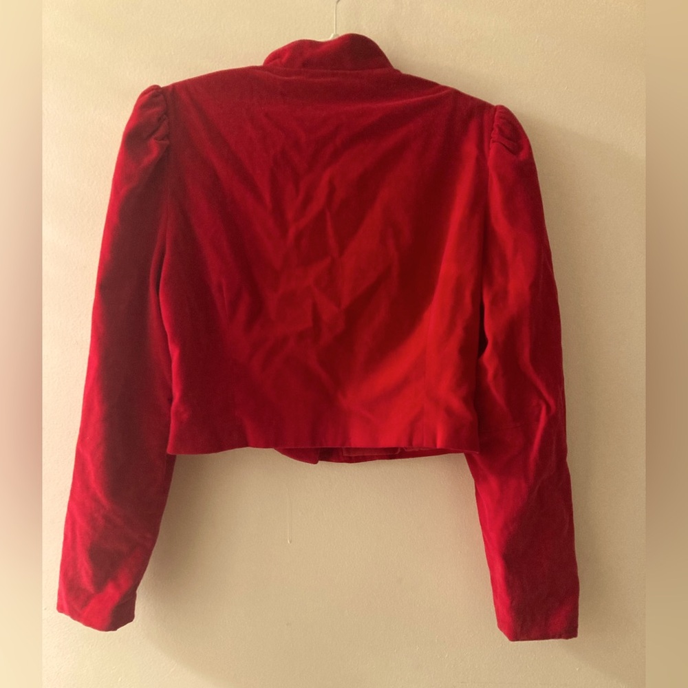 Red Women's Velvet‎ Jacket size Small - Picture 2 of 5